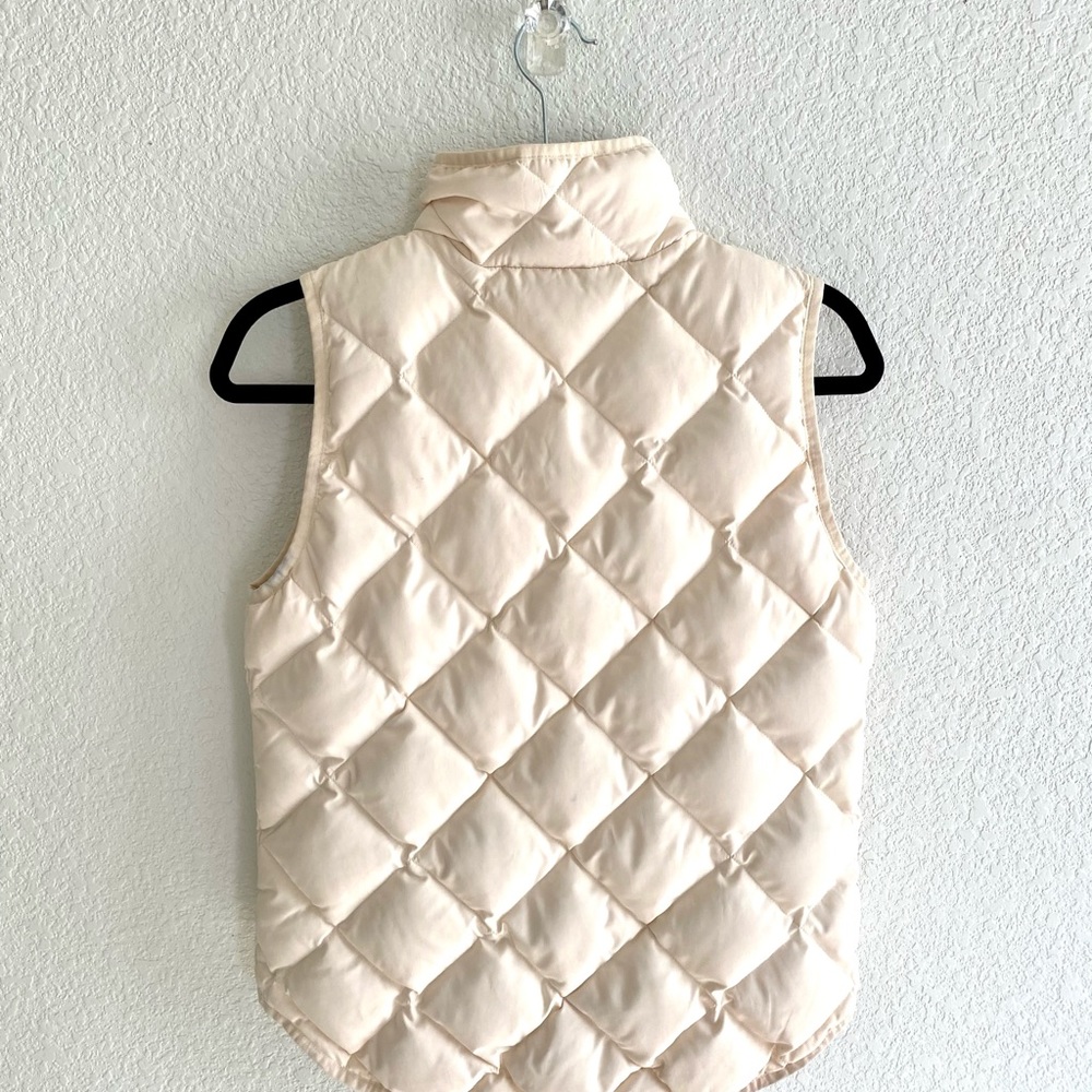J CREW Womens SZ XSMALL Cream White Quilted Vest - Picture 9 of 11